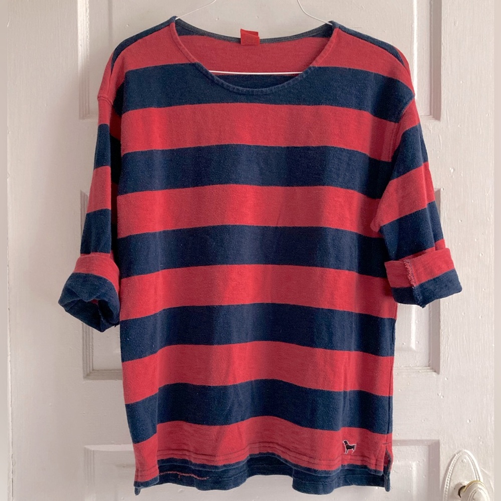 Red and Blue Striped Cotton Shirt